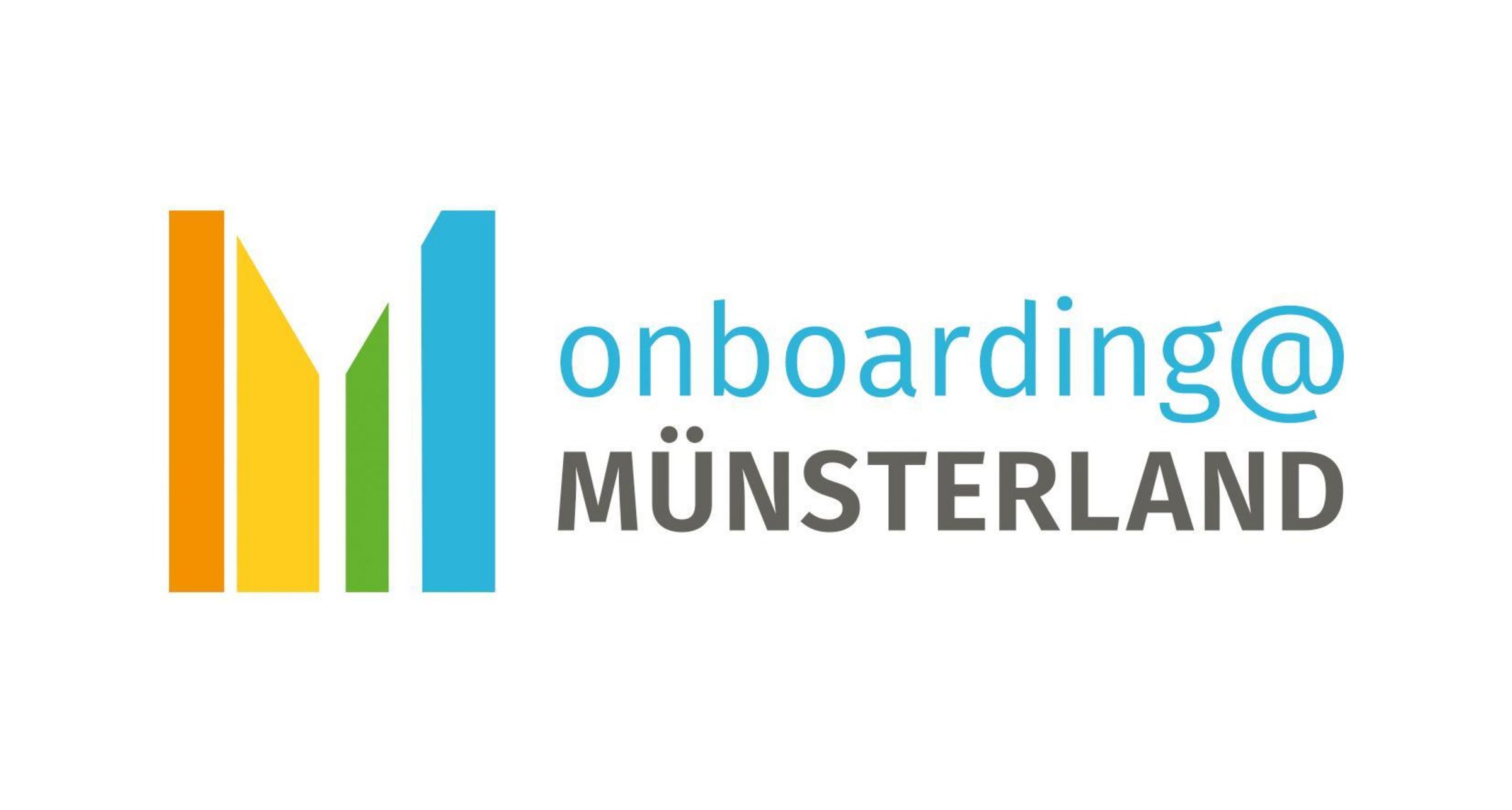 Buntes Logo mit dem Schriftzug Onboarding@Münsterland