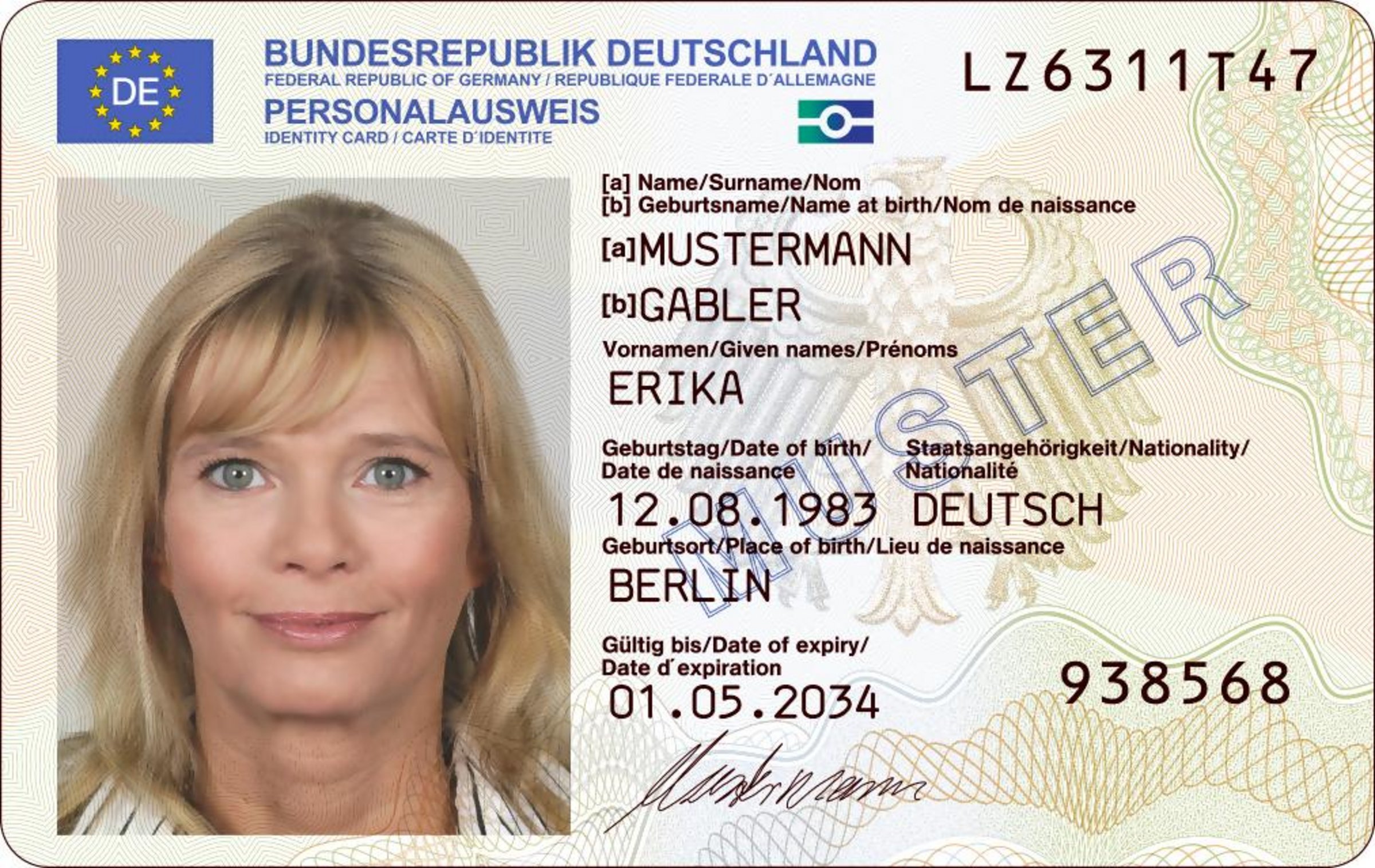 Vorderseite des Personalausweises
