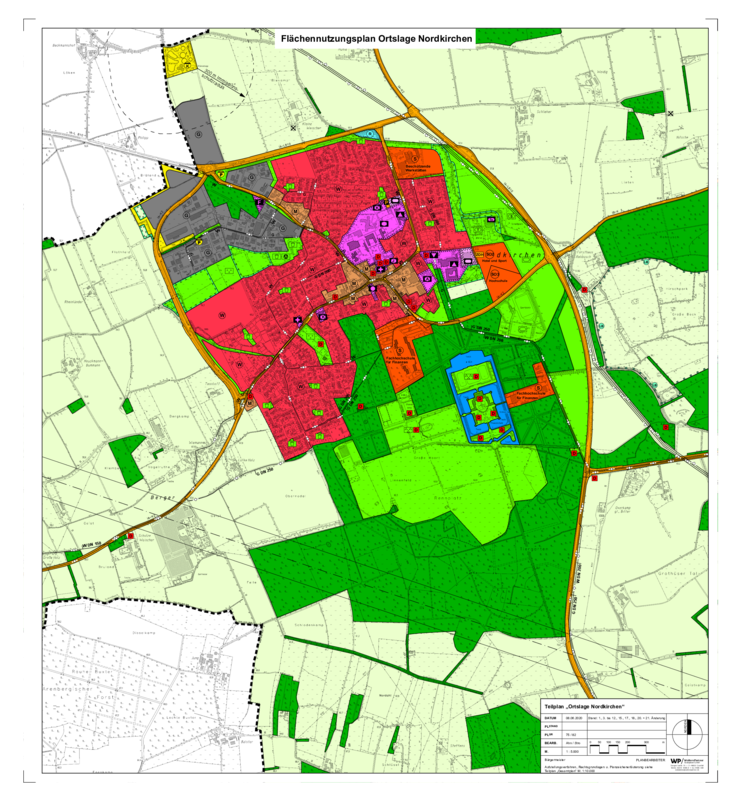 Kart des Flächennutzungsplans des Ortsteils Nordkirchen